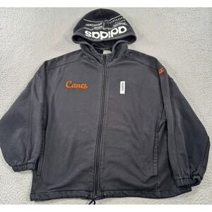 Adidas Miami Hurricanes Hoodie‎ Women's Small Black Fleece Lined Sweatshirt NCAA